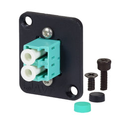 LC Multimode Duplex 10G, OM3/4, Aqua Fiber Optic Adapter, Zirconia Sleeve