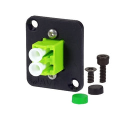 LC/APC Singlemode Duplex, Green, Fiber Optic Adapter, Zirconia Sleeve