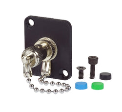 ST Singlemode Simplex Metal Adapter, Zirconia Sleeve w/ Metal Dust Cap & Chain